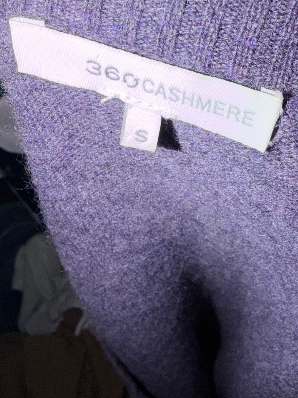 360 Cashmere Purple V Neck Sweater Oversized Small - Picture 4 of 5